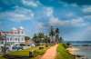 Galle White Lighthouse Shore Sri Lanka